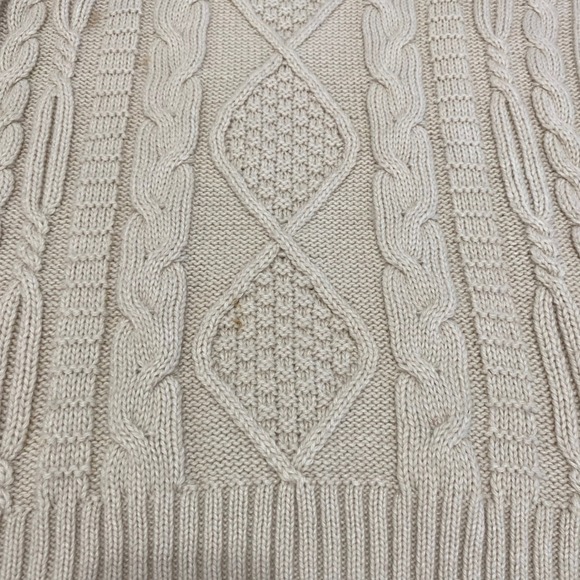 ASOS Men's Beige Cable Knit Turtleneck Sweater 2XL Wool Blend - Picture 7 of 9